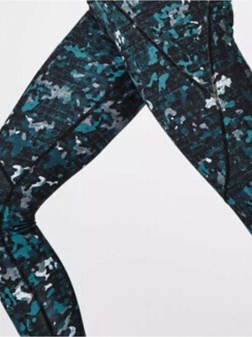 Sweaty Betty Black & Teal Camouflage High-Rise Leggings - Picture 2 of 12